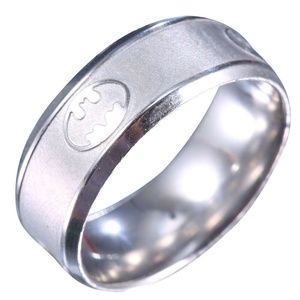 Silver Band Ring with Engraved Design